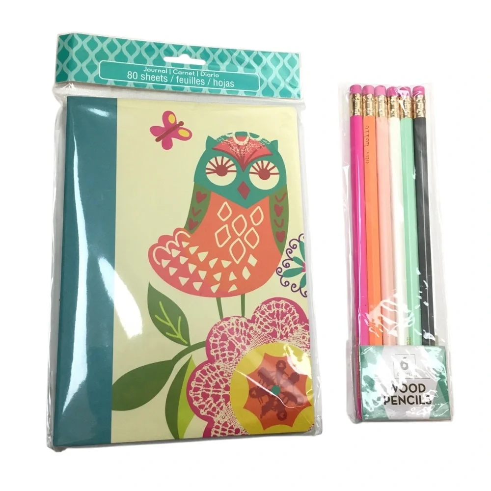 Planner Kit Stationery Set Owl Journal Pencils Multicolor Desk Accessories NWT